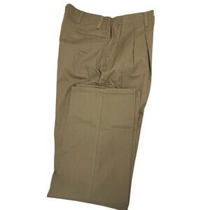 TOWNCRAFT Men's 38 x 34  Straight Fit Pleated Front Khaki Tan Pants deep pockets
